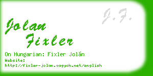 jolan fixler business card